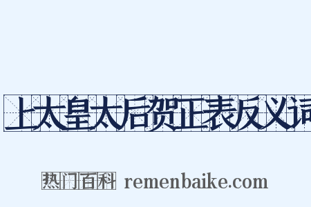 上太皇太后贺正表反义词是什么意思的图片